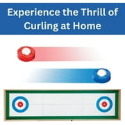Tabletop Curling Game - Games for Elderly - Desktop, Dining Table Games for Adults Table Top Indoor Curling Game 45-inch Wooden Curling Board Game, Ideal Indoor Games for Adults, Families, Children