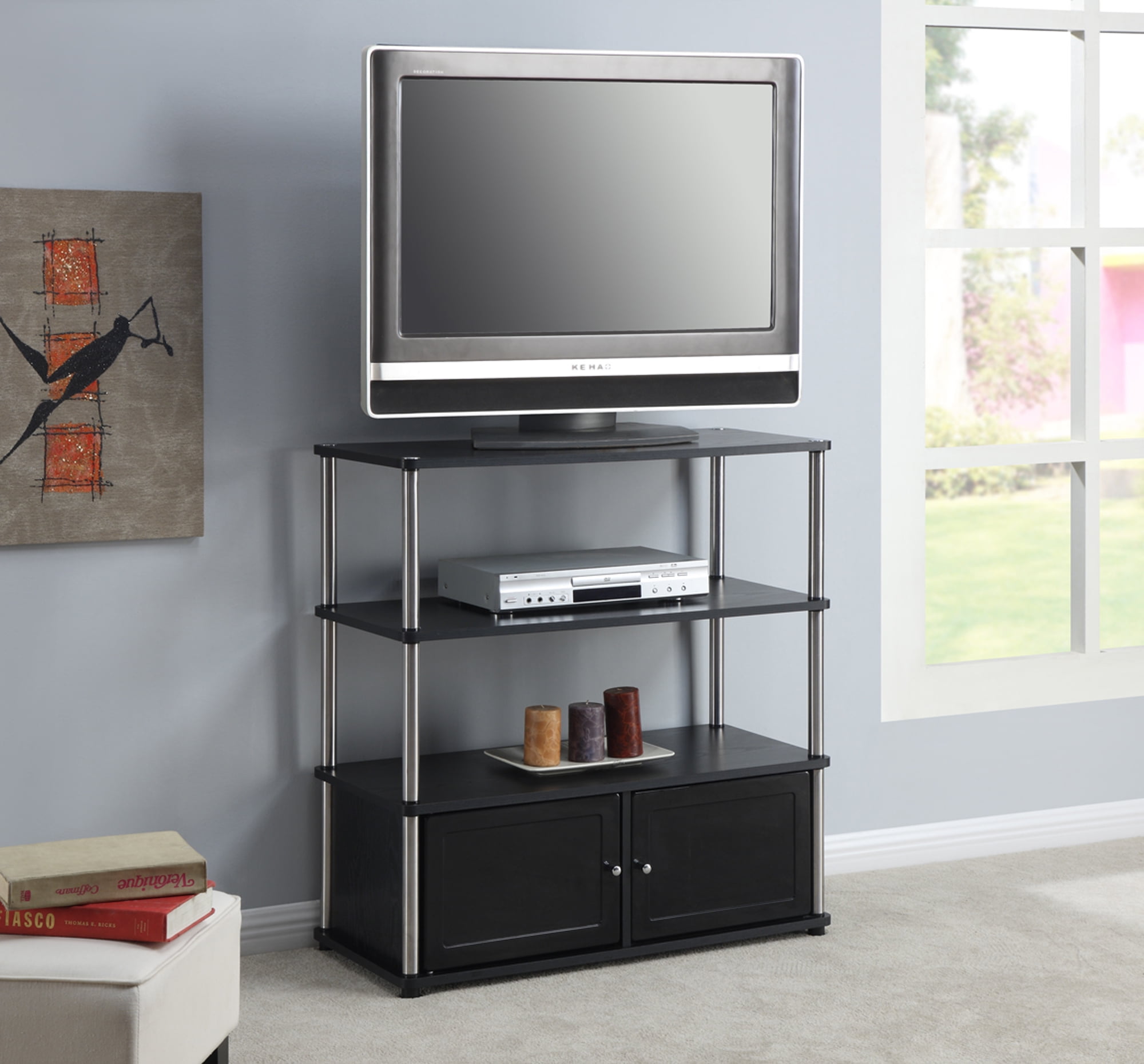 Convenience Concepts Designs2Go Highboy TV Stand, Black