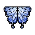 thumbnail image 3 of Disfraz de alas de mariposa para niños, chal novedoso para regalos de fiesta, cumpleaños, espectáculos. Azul marino, 3 of 9