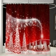 thumbnail image 3 of 4 Pcs Merry Christmas Shower Curtain Sets, Christmas Shower Curtain, Non-Slip Bathroom Rugs, Lid Toilet Cover, Bath Mat, Santa Snowman Bells Shower Curtain Christmas Bathroom Decor A7, 3 of 8
