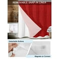 thumbnail image 3 of No Hook Cloth Fabric Shower Curtain with Snap in Liner, Red Burlap Texture Waterproof Shower Curtains Set with See Through Top Window, Farmhouse Vintage Red Bath Curtains Shower 72"x96", 3 of 6