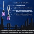 thumbnail image 2 of Gem Stone King 925 Sterling Silver Red Rhodolite Garnet and White Lab Grown Diamond Dangle Earrings for Women (4.77 Cttw, Oval 9X7MM), 2 of 6