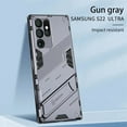 thumbnail image 1 of SaniMore for Samsung Galaxy S22 Ultra 6.8" 2022 Armor Protective Cover Rugged PC Backplane with Hidden Kickstand Anti-fall Drop Resistant Shockproof [Light & Thin] Hybird Case for S22 Ultra, Gray, 1 of 6