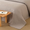 thumbnail image 7 of 3 PCS Solid Color Ultrasonic Lightweight Quilt Bedspread Set, Breathable Bed Cover, Modern All Season Bedding, 7 of 7