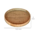 thumbnail image 4 of Benjara BM231262 Interwoven Design Round Shaped Rattan Tray, Brown, 4 of 4