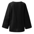 thumbnail image 5 of Yigetop Linen Shirts for Women Linen Shirts for Women 2025 Trendy Long Sleeve Summer Tops Casual Loose Tshirts Basic Tees Women's Linen Shirt Black L, 5 of 5