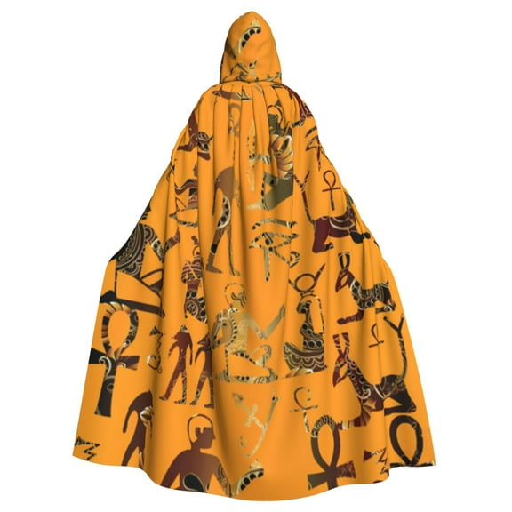 Unisex Hooded Cloak Adult Lightweight Overcoat Egyptian African Ethnic Tribal Cloak for Halloween Cosplay Costumes