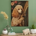 thumbnail image 2 of Poodle Cute Dog Harp Stretched Canvas Size 8x12 – Retro Poodle Dog Batter in Action With Harp for Themed Living Room, 2 of 5