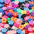 thumbnail image 4 of 20/50/100 piezas de cuentas de arcilla polimérica con flores mixtas, cuentas de flores hechas a mano para hacer joyas, pulseras, collares, accesorios artesanales, 4 of 5