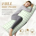 thumbnail image 5 of Bingfone Body Pillow Cover Long Pillow Case With Zipper Decorative Bedding Pillowcase 20"X54" Soft Cushion Pillow Case For Bedroom (without pillow core)-Green Checkboard, 5 of 8