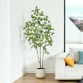 thumbnail image 2 of 6ft Large White Round Basin Maple Leaf Tree, Artificial Tree for Indoor Decor, 2 of 5
