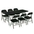 thumbnail image 6 of Vebreda Folding Chair Vinyl Padded Seat Metal Frame Home Office, Black, 4 pack, 6 of 8