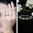thumbnail image 3 of Rosec Jewels Baguette London Blue Topaz Half Eternity Ring (AAA Grade) - Real Blue Topaz Diamond Ring for 4th Anniversary, 18K Yellow Gold, US 12.00, 3 of 9
