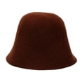 thumbnail image 4 of AJGRHE Women Cloche Bucket Hat Vintage Wool Felt Hat Winter Warm Bowler Cap Ladies Fedora Fall Bell Round Cap Coffee One Size, 4 of 4