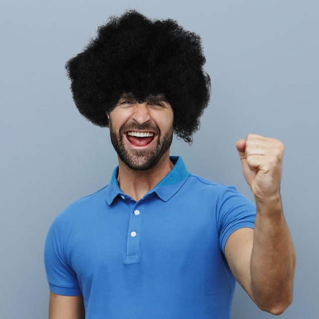 unbranded Peluca Afro Rizada Para Decoraciones Y Disfraces Con Cómodo Y Moderno