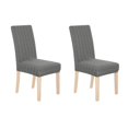 thumbnail image 1 of Deconovo - Funda de silla de comedor de punto jacquard, elástica, lavable y extraíble, de licra, para banquetes, juego de 2, gris oscuro, 1 of 6
