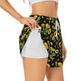 thumbnail image 3 of Lsque Bees and Sunflowers Printed Women's Running Shorts with Liner Pockets,Elastic Quick Dry Workout Athletic Gym Yoga Shorts,Womens High Waist Shorts-Small, 3 of 9