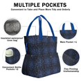 thumbnail image 3 of Dark Blue Christmas Snowflake Pattern Drawstring Lunch Bag Women - Drawstring Lunch Bag Insulated for Work Office - Stain-Resistant Large Lunchbags for Women with Multi-Pockets, 3 of 6