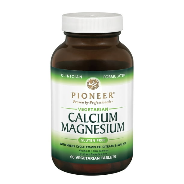 Pioneer Cal Mag Vitamin D Calcium Magnesium Supplement For Adults High Absorption Verified No Gluten Walmart Com Walmart Com