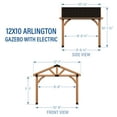 thumbnail image 3 of Backyard Discovery Arlington 12'x10' Cedar Wood Gazebo, Galvanized Steel Roof, PowerPort, 3 of 12