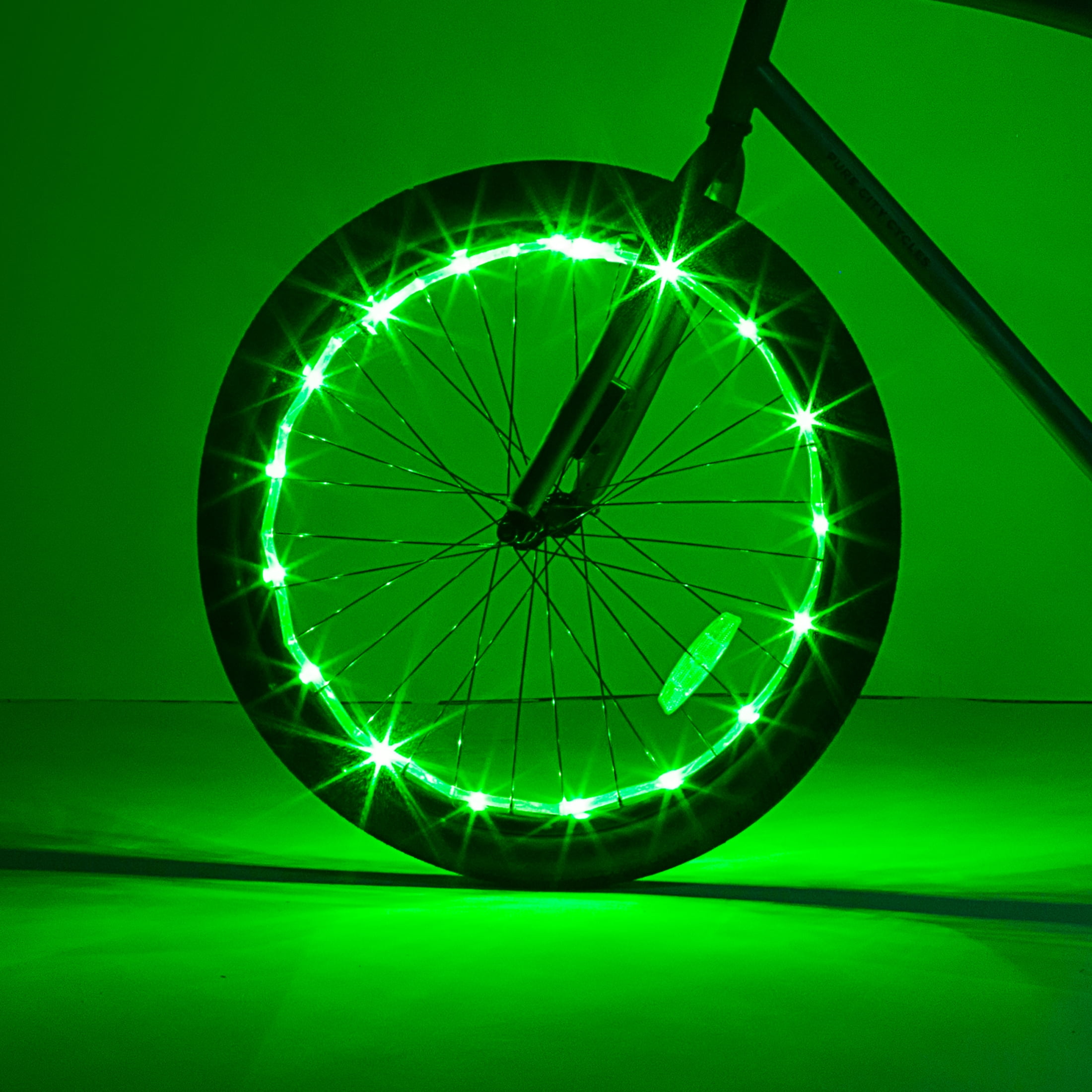 Brightz Wheel LED Bicycle Wheel Accessory Light, Green, for 1 Wheel ...