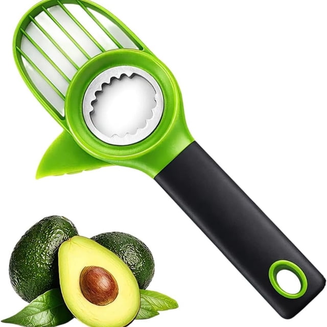 Pelador, cortador y deshuesador de aguacates | 3 en 1 | Abre, deshuesa y corta aguacates de forma segura | Cuchilla de acero inoxidable para sándwiches de guacamole
