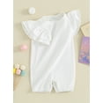 thumbnail image 2 of Bagilaanoe Newborn Baby Girl Summer Jumpsuit Fly Sleeve Bodysuit 3M 6M 12M 18M Infant Casual One Piece Romper, 2 of 8
