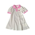 thumbnail image 5 of CHEEREAM Girls Polo Dress Puff Short Sleeve Heart Print School Uniform Summer Casual A-Line Dresses for 12Months-8Years Beige 2 Years, 5 of 9