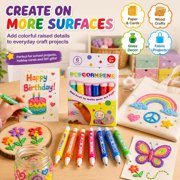 Popcorn Pens - 3D Magic Puffy Bubble Pen DIY Artwork & Crafts, 18 Pack Washable Puffy Paint Markers Set for Adults DIY Greeting Cards & Home Decor.