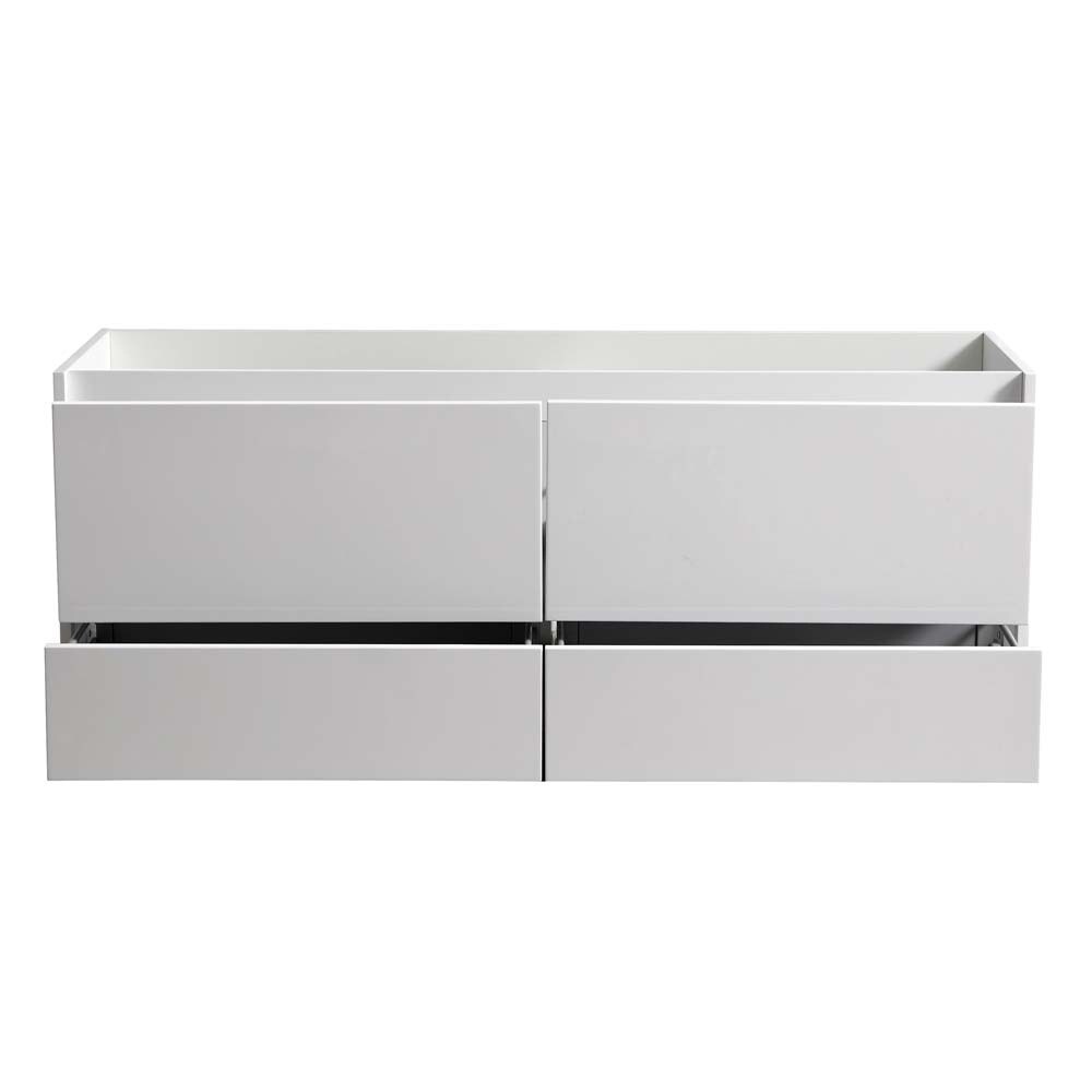 Fresca Catania 60" Wall Hung Double Sinks Wood Bathroom Cabinet in Glossy White - image 4 of 5