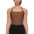 thumbnail image 2 of Workout Tank Tops for Women Quick Dry Scoop Neck Racerback Padded Longline Sports Bras Cropped Gym Yoga Tops, 2 of 6