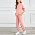 thumbnail image 5 of Kogui Toddler Girl Spring Outfits Girls 2 Piece Outfit Print Ruffle Tunic Top & Leggings Set, Casual Summer Clothes for Little Girls Size 6-7 (Pink,6-7 Years), 5 of 6