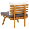 thumbnail image 4 of Roma Outdoor Modular Armless Chair, White Fabric, Brown Acacia Wood, 4 of 5