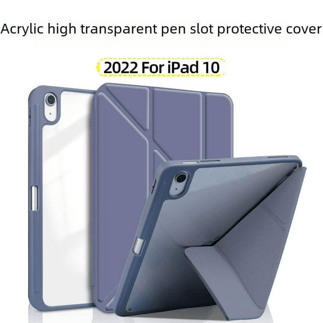 Adecuado para iPad10, funda protectora con ranura para lápiz, funda rígida de acrílico Air45, funda de cuero plegable con deformación Pro11, funda MINI6