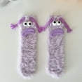 thumbnail image 3 of Parent Child Socks Cartoon Big Sausage Mouth Floor Socks Cute Plush Warm Parent-child Socks - Light Purple, 3 of 4