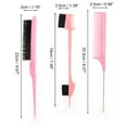 thumbnail image 2 of Unique Bargains 3pcs Women Close Teeth Rat Tail Comb for Curly Straight Wavy Wet Thin Hair ABS Pink, 2 of 3