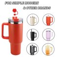 thumbnail image 3 of Tapas de pajitas con forma de flor para vasos Stanley de 30 y 40 oz con accesorios para asas, 4 tapas de pajitas de silicona, protectores de puntas de pajitas reutilizables para pajitas Stanley de 10, 3 of 5