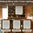 thumbnail image 6 of MODERNLUXE Makeup Vanity Desk with Mirror and Lights, Dressing Table Set with Charging Station,Stool,2 Drawers and Open Storage Shelves for Bedroom, Brown, 6 of 11