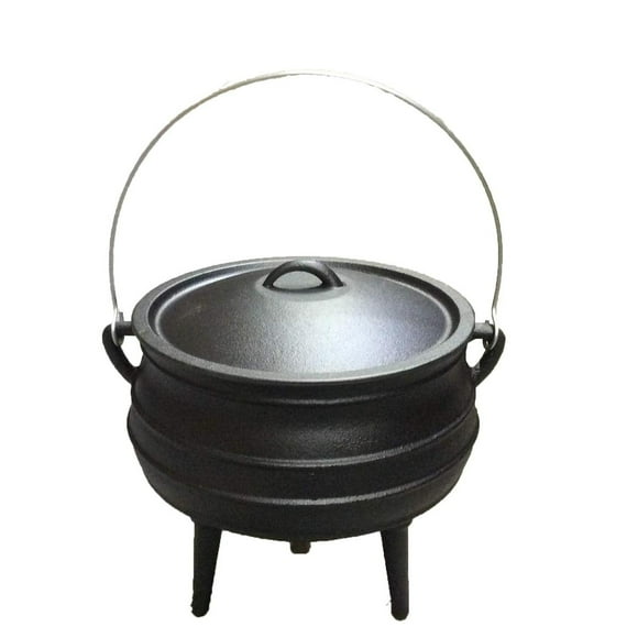 Cuisiland Potjie - Maceta de caldero de hierro fundido de 10 cuartos con tapa y 3 patas, olla de fog