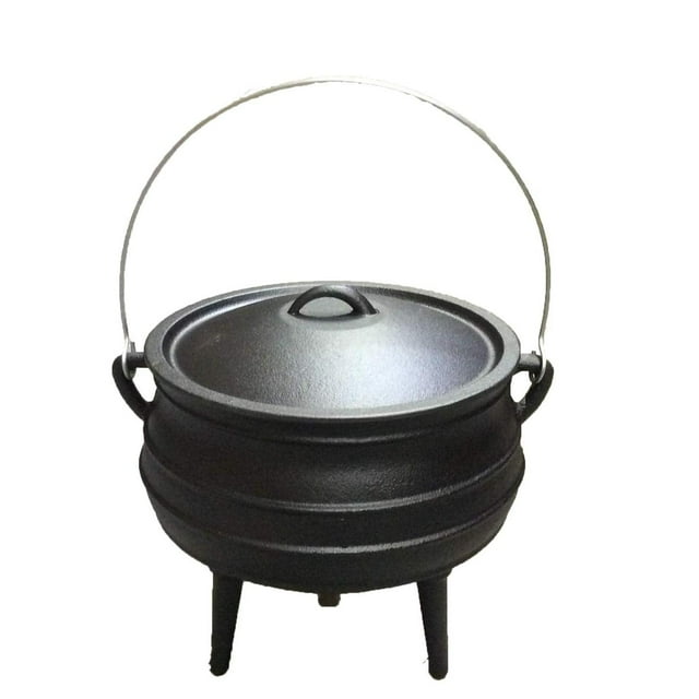Cuisiland Potjie - Maceta de caldero de hierro fundido de 10 cuartos con tapa y 3 patas, olla de fog