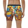 thumbnail image 2 of Men's Boxer Briefs, Colorful Giraffes with Drinks Soft and Breathable Mens Underwear Boxer Briefs With Widen Waist, 2 of 5