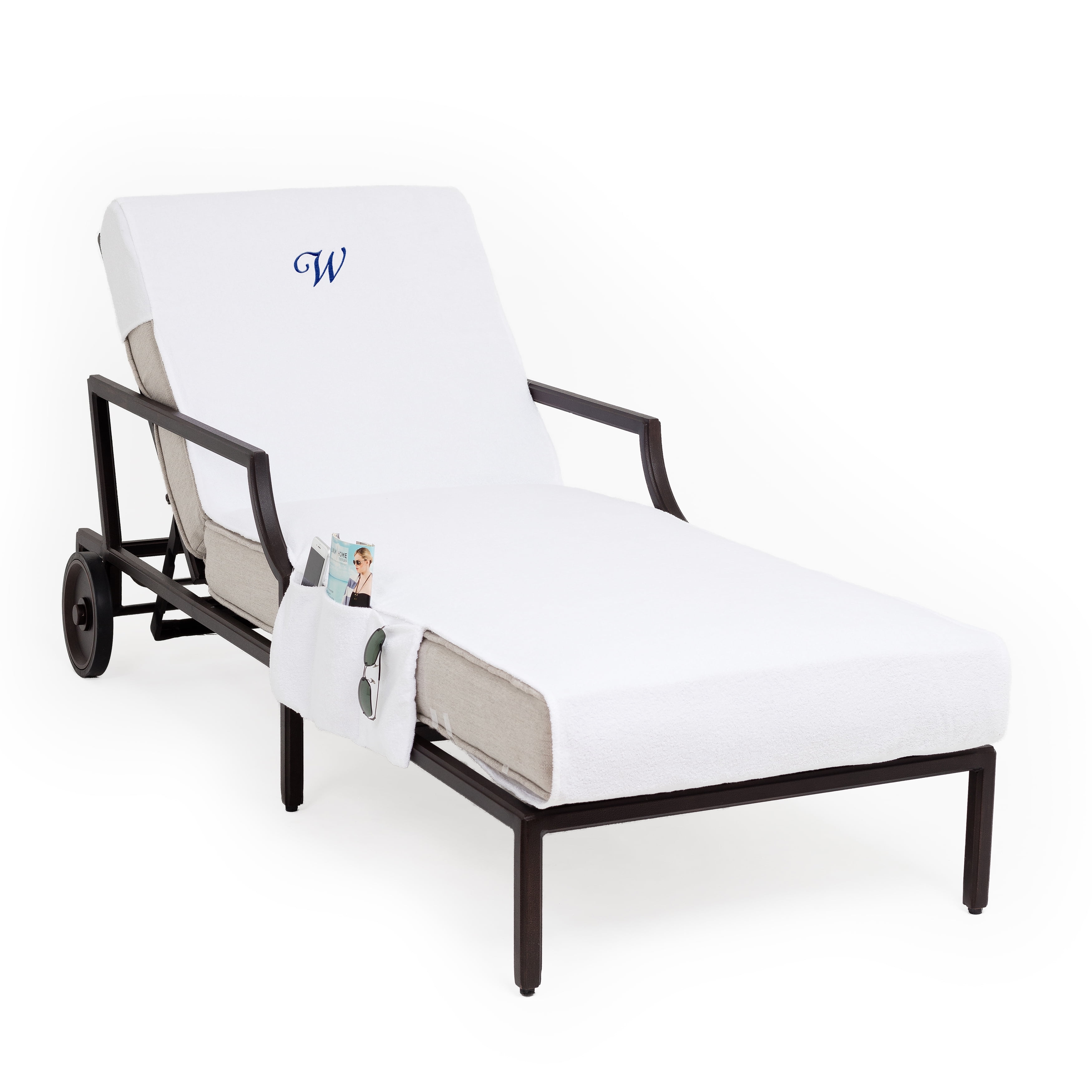 Linum Home Textiles Personalized Standard Size Chaise Lounge Cover with Side Pockets Walmart