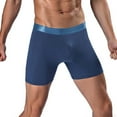 thumbnail image 2 of PEASKJP Mens Soft Trunks Modal Microfiber Briefs Freefly Covered Waistband Silky Touch Underpants,Navy L, 2 of 2