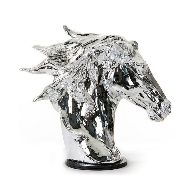 Modern Silver Color Horse Head Sculpture Modern Silver Color Horse Head Sculpture