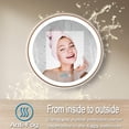 thumbnail image 6 of Bathroom Wood LED  Circular 24" Mirror with Lights Wood Frame Round Lighted Mirror for Bathroom Wall Round Makeup  Lighted Mirrors Anti Fog 3 Color Dimmable Bathroom Circle Vanity Light up Mirror, 6 of 6