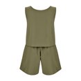 thumbnail image 4 of WAYUTE Short Sets Women 2 Piece Outfits Sleeveless Solid Color High Waisted Loose Tank Top Shorts Summer Outfits for Casual Formal Business, 4 of 5