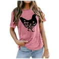 thumbnail image 1 of WEAIXIMIUNG T-Shirt d'Été pour Femmes avec Imprimé de Poussin, Confortable et à la Mode, Manches Courtes, 1 of 3