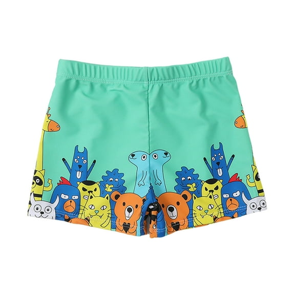 HEVIRGO Boy Swimming Trunks Breathable Ultra Soft Slim Baby Boy Cartoon Print Board Shorts for Swimming Pool Party,Green M