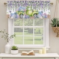 thumbnail image 2 of Blue Purple Floral Curtain Valances for Windows, Kitchen Valance Window Treatments Panel 2 Pack, Spring Country Hydrangea Flower Truck Rod Pocket Short Curtains for Bathroom Bedroom 60 x 18 Inch, 2 of 8