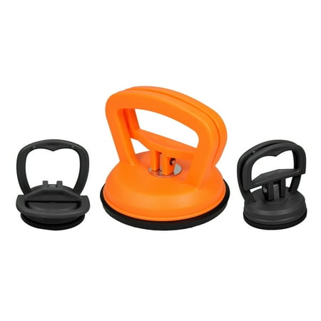 NFTIGB Automotive Car Dent Puller 3-Pack, Heavy Duty Suction Cup Dent Remover Tool Kit for Auto Body Repair, Glass, Tiles, Mirrors (1 Large Orange, 2 Small Black, 4.72 inches / 12 cm)